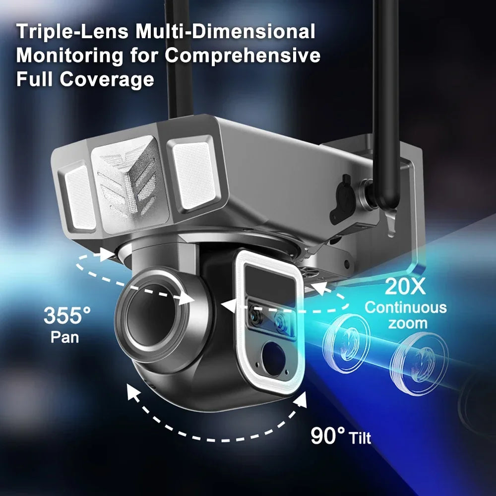 8MP WiFi Solar Dual-Kamera 20X Zoom Outdoor