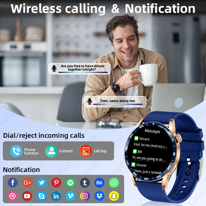 Full Touch Smartwatch mit AI Sprachassistent & Bluetooth