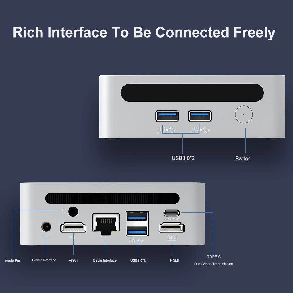 GenMachine Ren4000 Ryzen 7 Mini-PC 64GB WiFi6 NUC