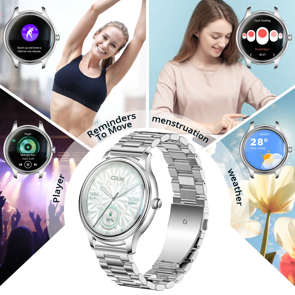 Ultra-thin 1.32" AMOLED Smartwatch for Women's Health