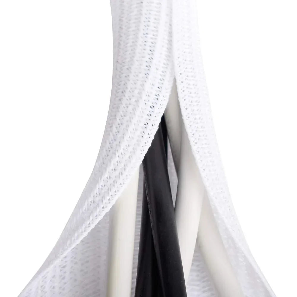 Weiße Kabelhülle für Schreibtisch PC TV Kabelmanagement