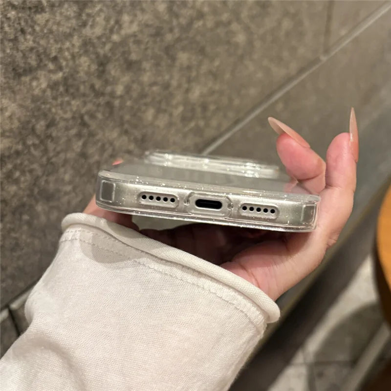Luxuriöse Glitzer Hülle für iPhone 17 Stoßfest Transparent