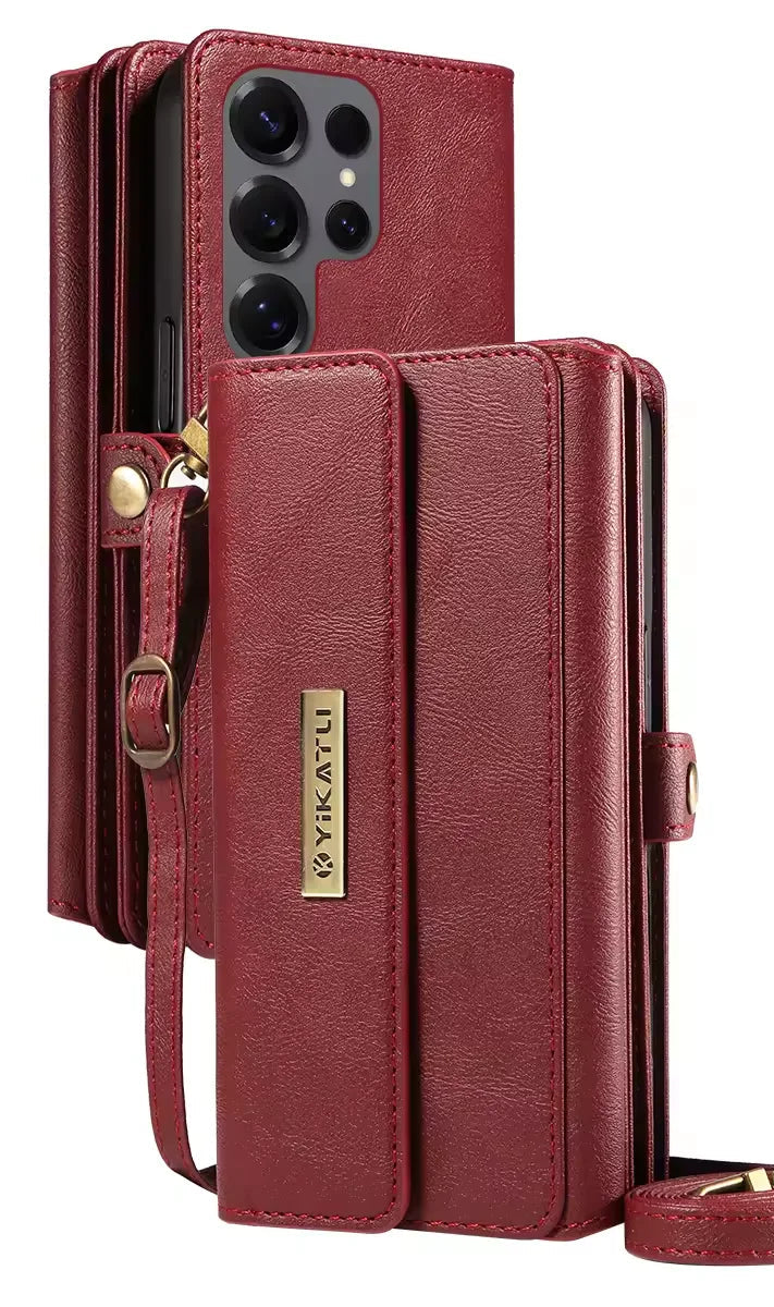 Leder Geldbörse Umhängetasche mit Case für Samsung Galaxy