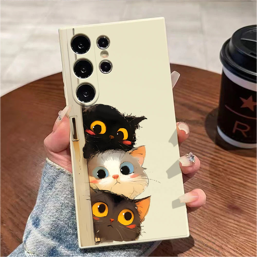 Cute cat case for Samsung Galaxy models