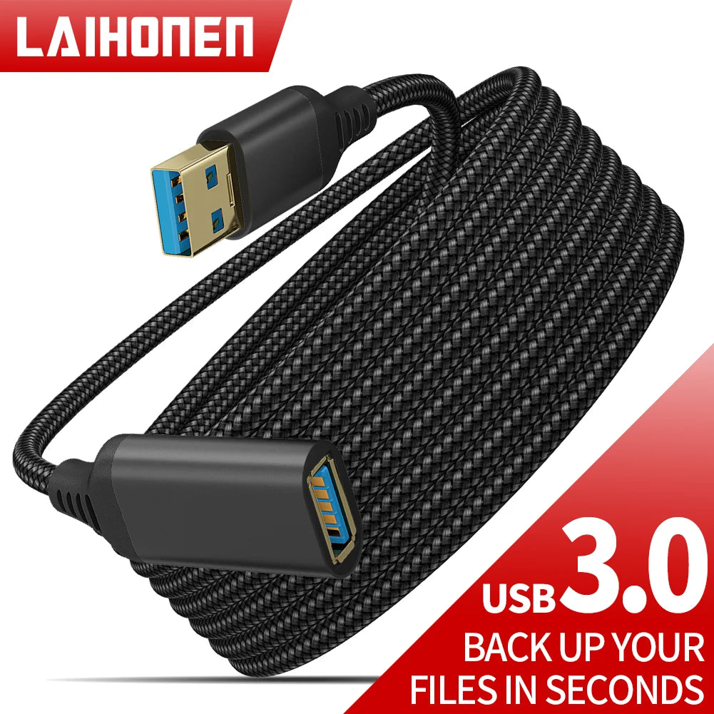 LAIHONEN USB 3.0 Nylon-Verlängerungskabel