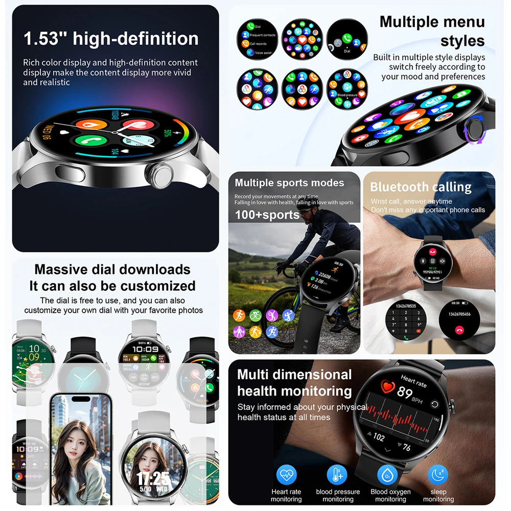 GT 2025 Smartwatch Herren GPS AMOLED IP68