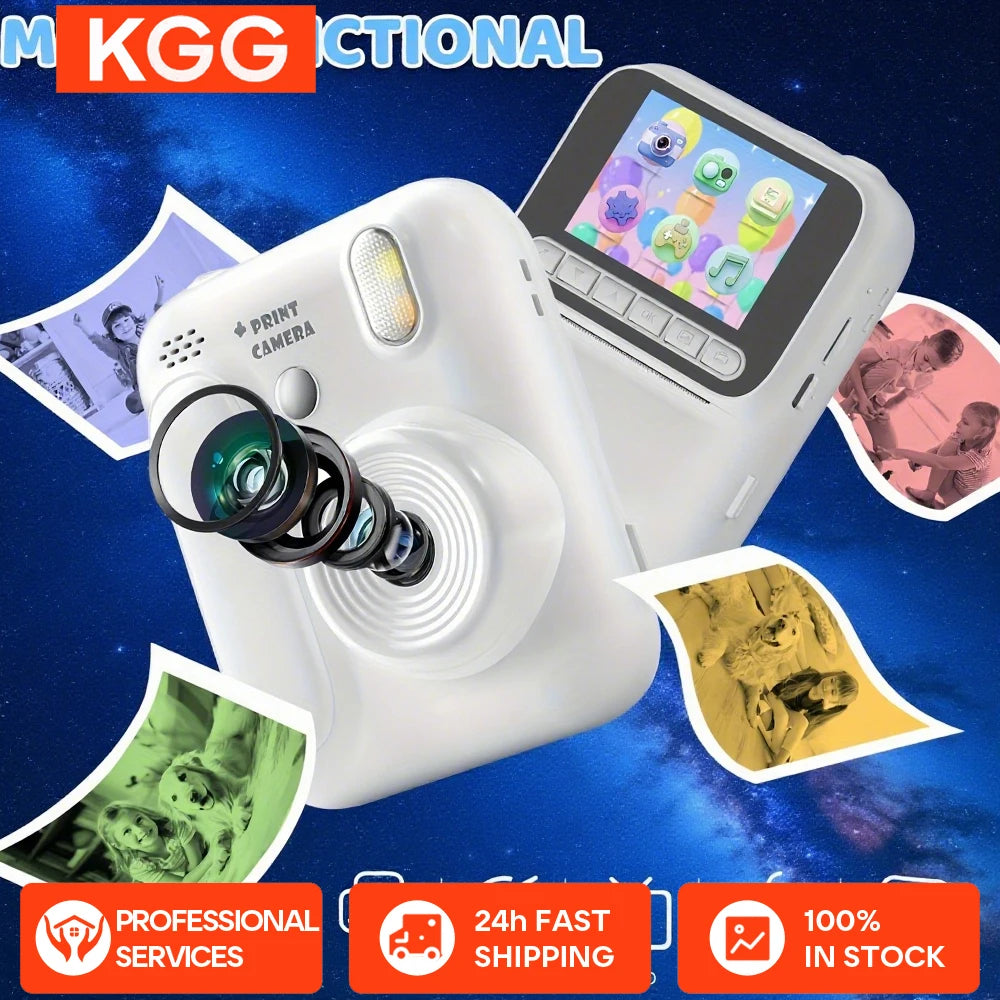 Kinder Sofortbildkamera mit Farbdruck & 32GB Speicher