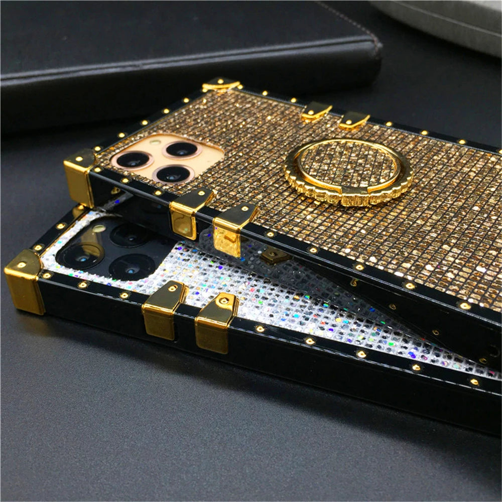 Luxuriöse Glitzer-Hülle mit Ring für Google Pixel 8