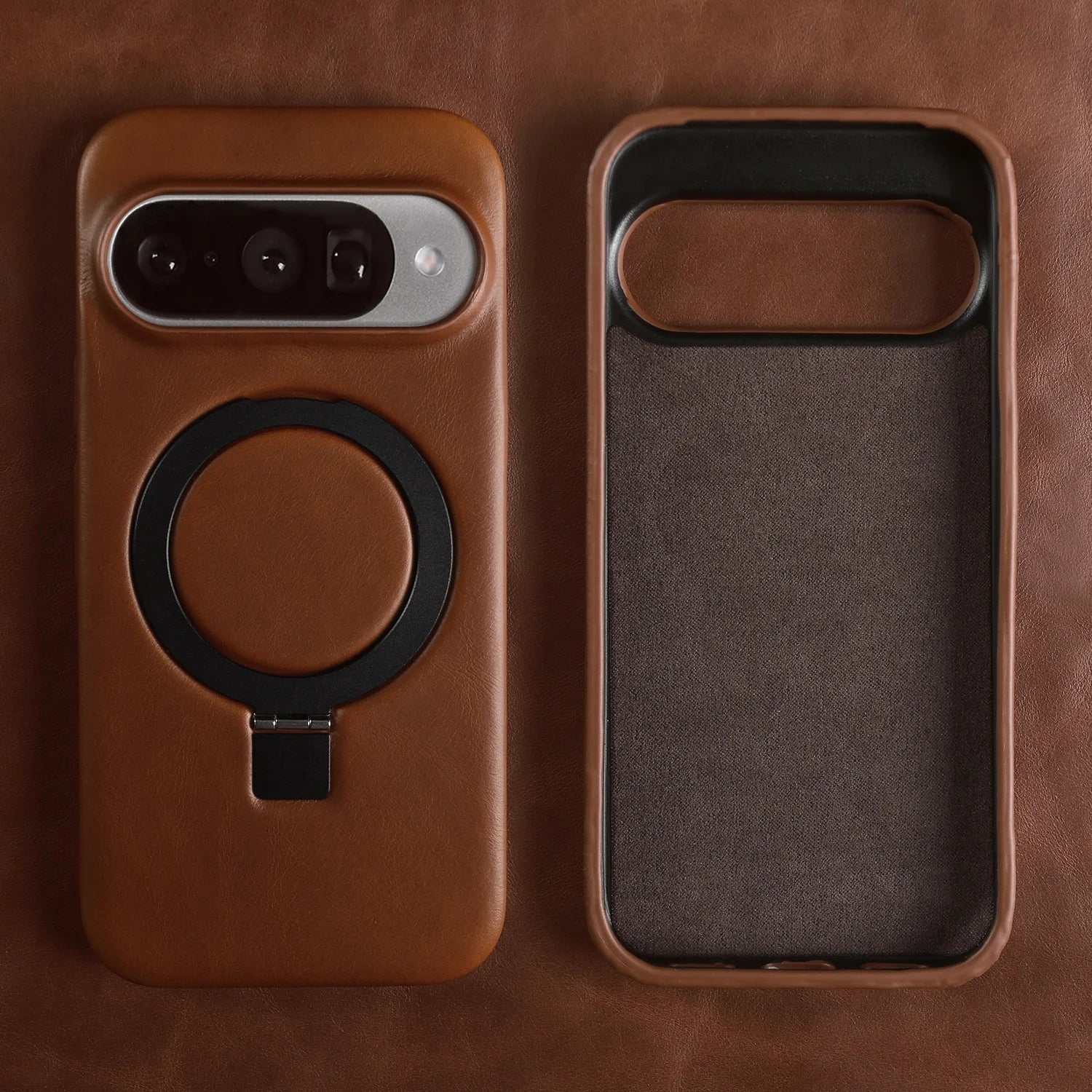 Luxus Lederhülle mit Magnethalter für Google Pixel 10