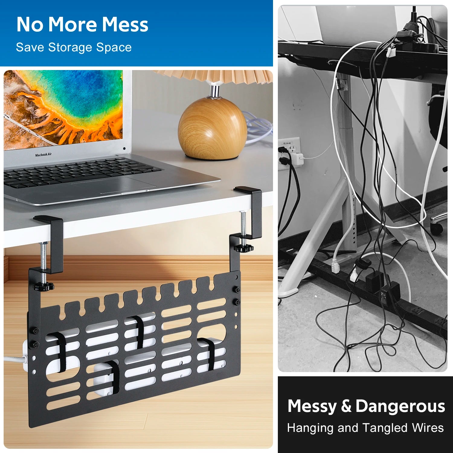 Tisch-Kabelmanagement Rack platzsparend Schreibtisch Organizer