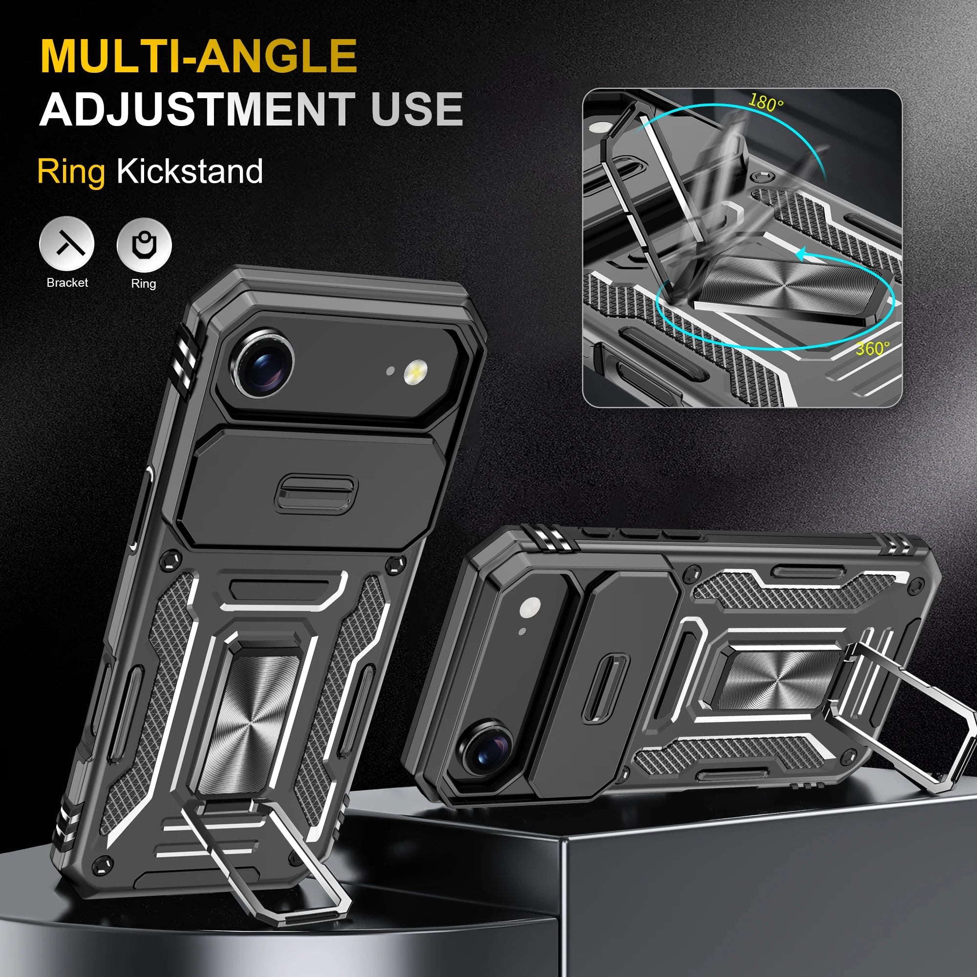 iPhone 17 case with stand ring – robust & practical