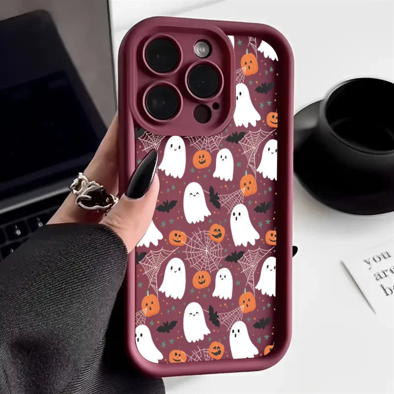 Silikon Hülle Halloween Kürbis Geist für iPhone