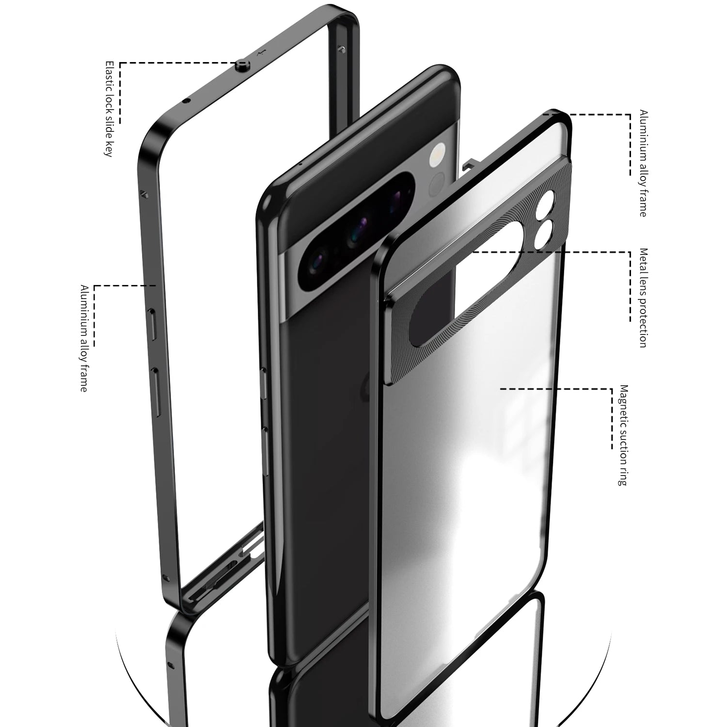 Aluminium Bumper Hülle für Google Pixel 9 Pro