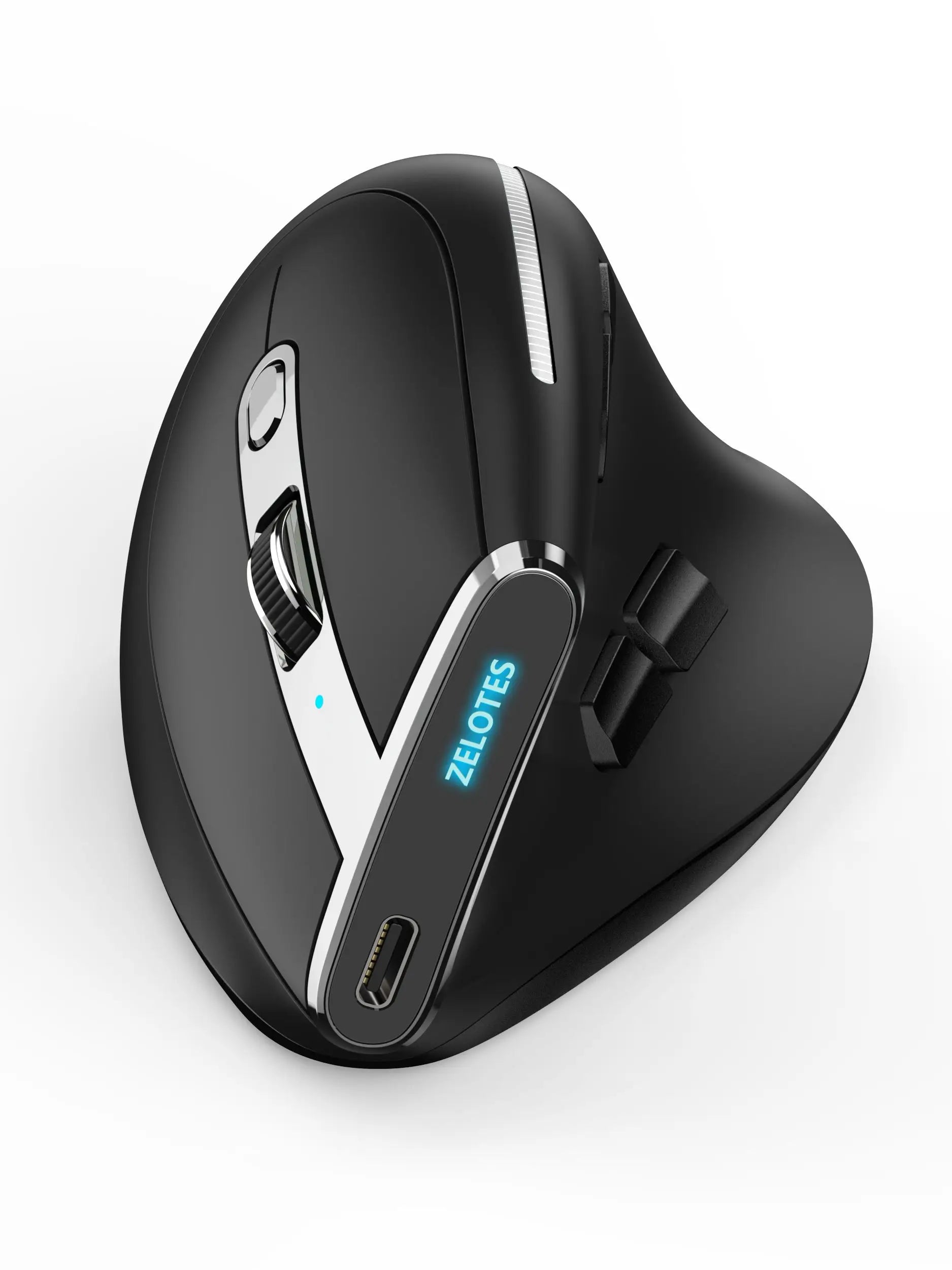 Bluetooth vertical ergonomic mouse with OLED RGB