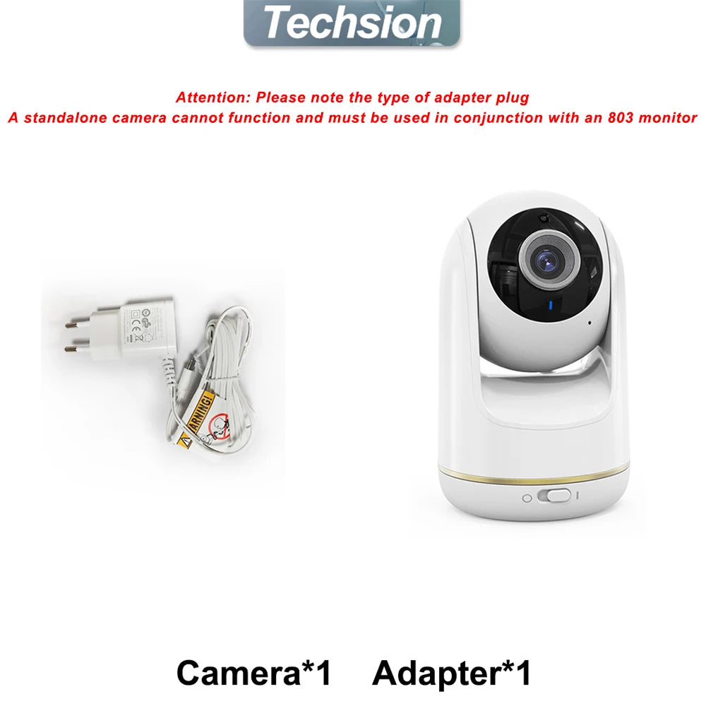 HD 1080P baby monitor with two-way audio, PTZ and temperature monitoring