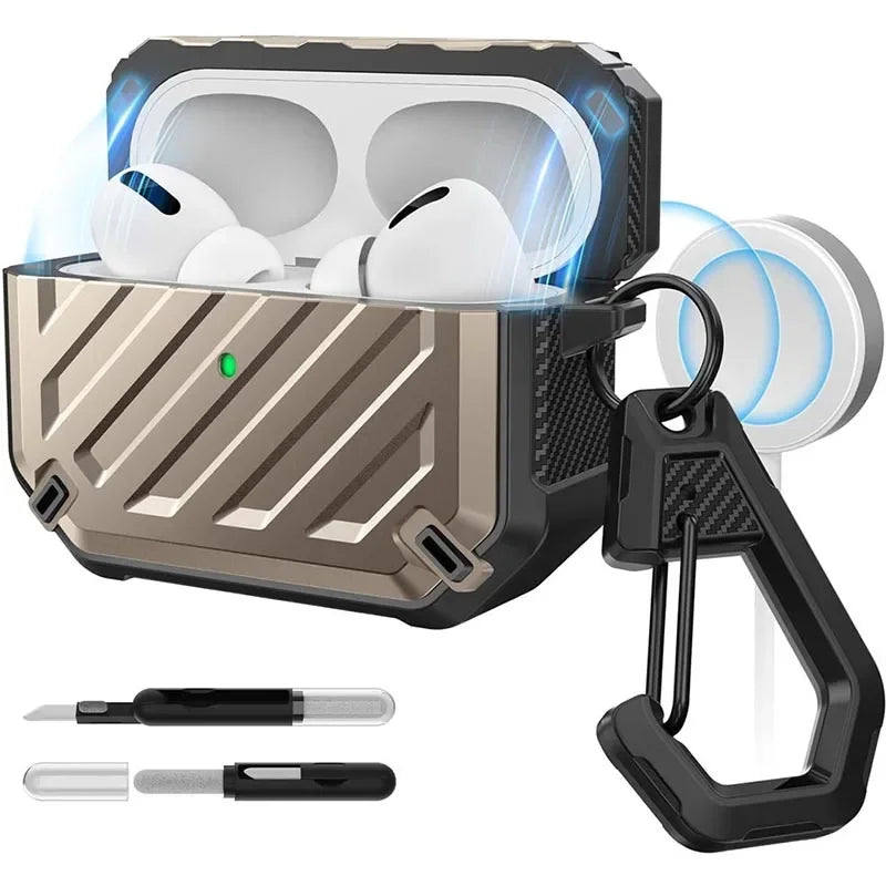 Hülle für AirPods Pro 1/2 Generation Hard Shell mit Karabiner
