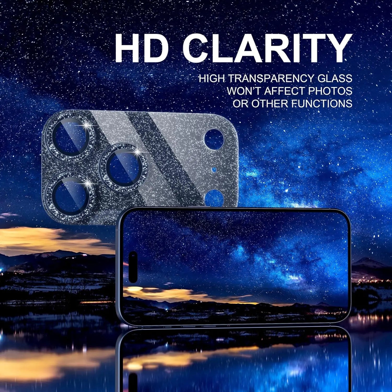Glitzer Kamera Schutzring für iPhone 17 Pro Max