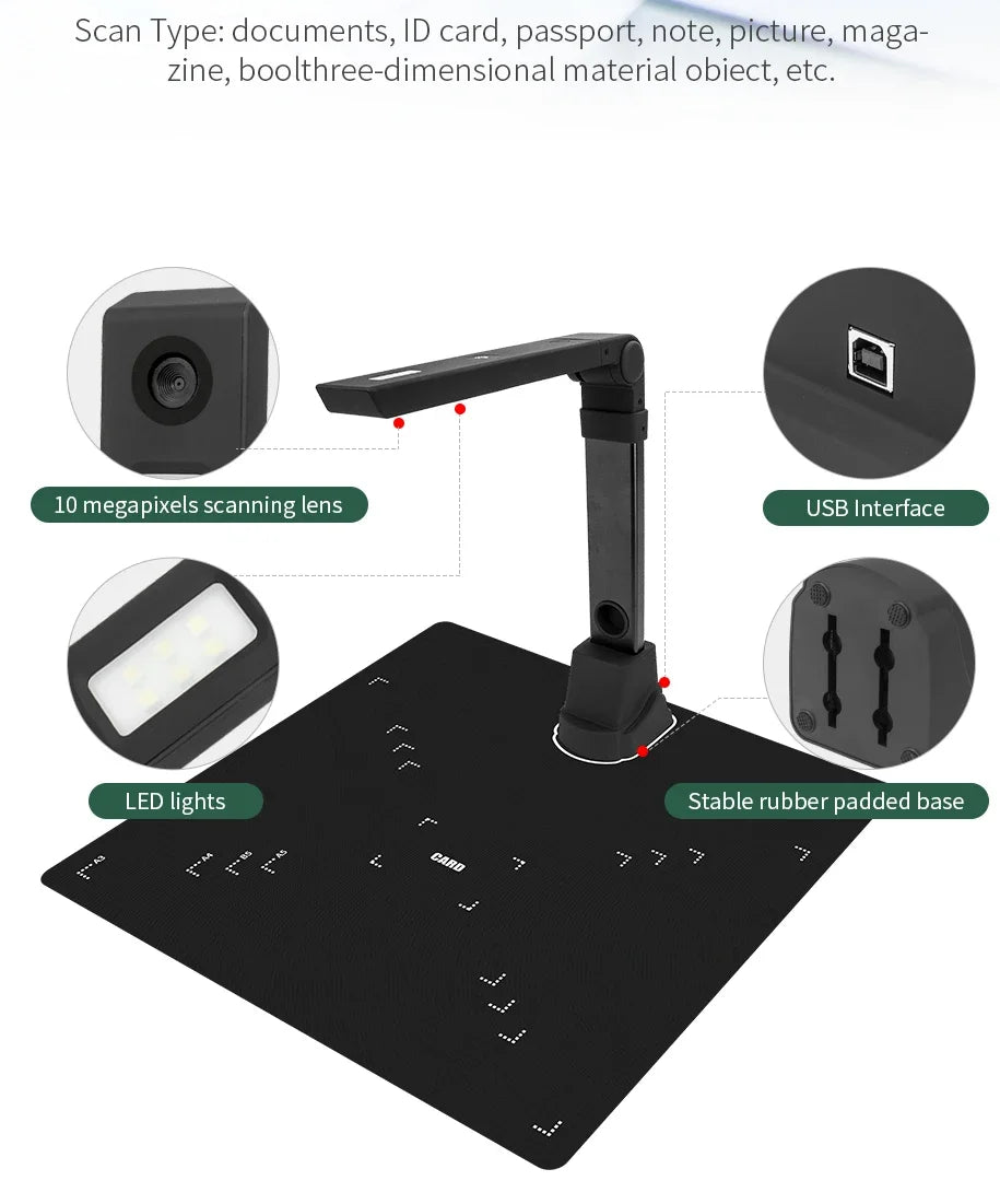 Mobiler A4 Buch- und Dokumentenscanner Pro