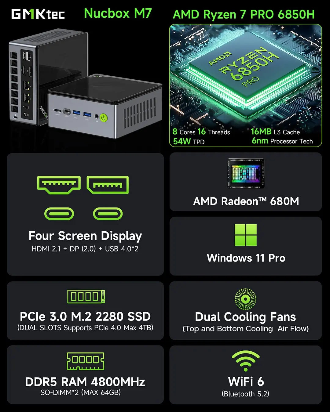 GMKtec Oculink Mini PC Ryzen 9 Gaming Windows 11