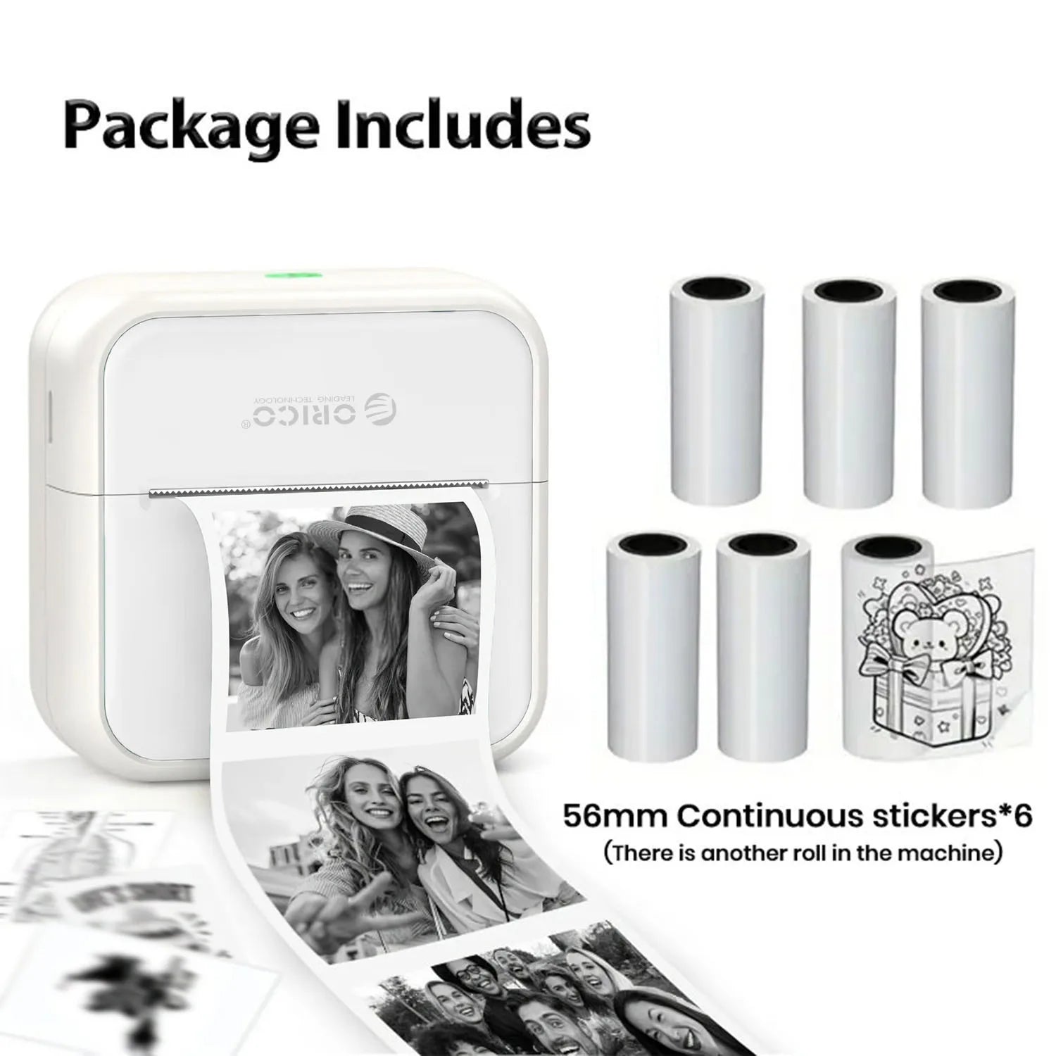 Orico Mini Bluetooth Etiketten- & Fotodrucker tragbar