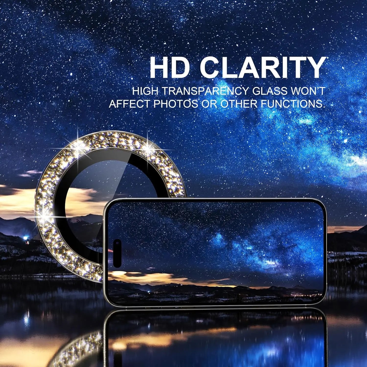 Titanium Grey Glitter Screen Protector for iPhone 17