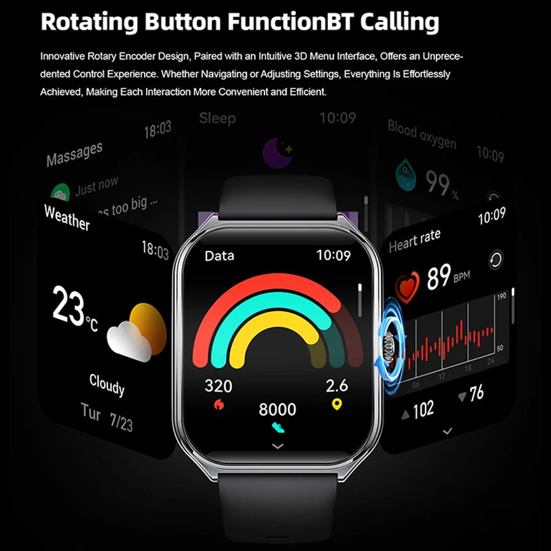 Ultra dünne Smartwatch 1,96" AMOLED mit Sportmodus