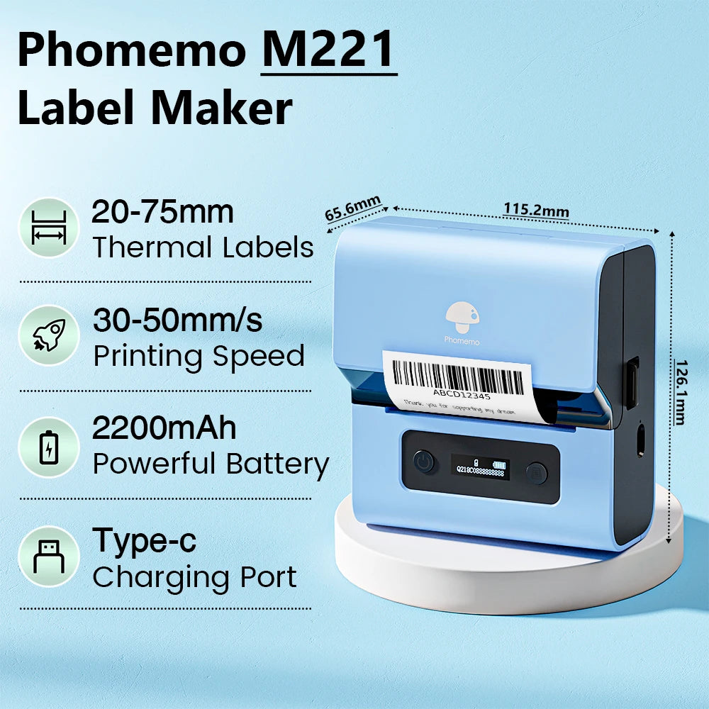 3-Zoll Bluetooth Etikettendrucker M221 für Versand