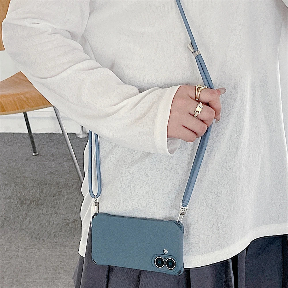 Umhängeband Silikonhülle für iPhone 17–11 Pro