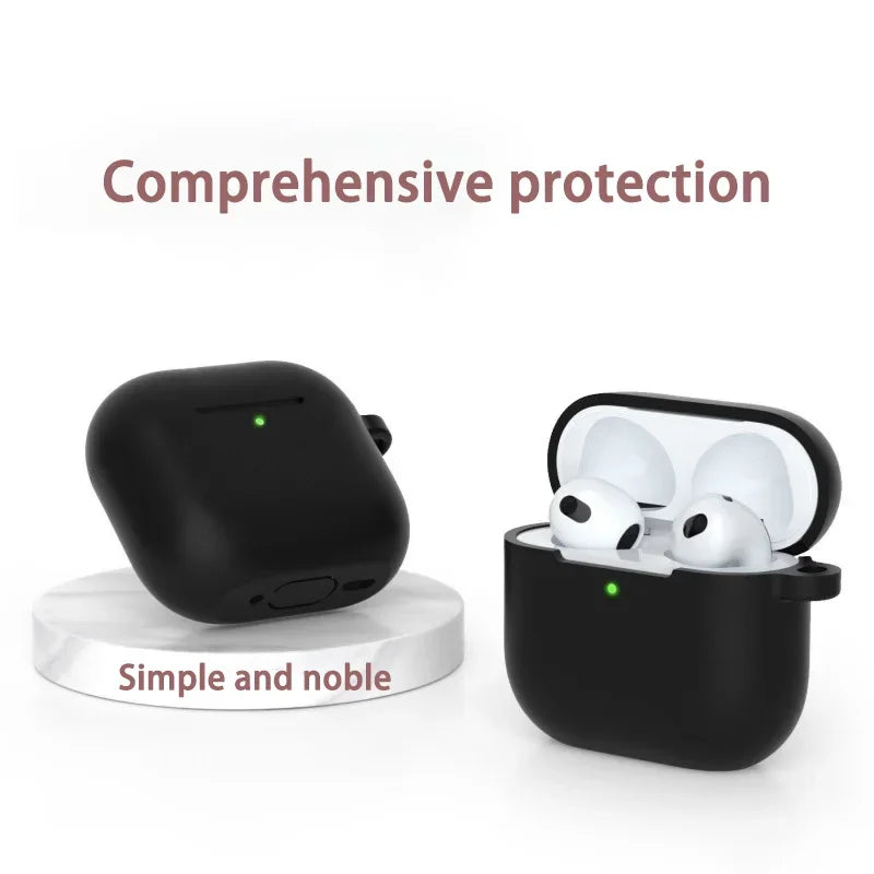 Silicone protective case with buckle for AirPods series