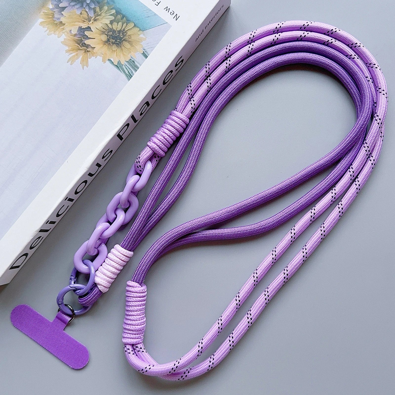 Verstellbares Leder-Handy-Lanyard mit Perlen