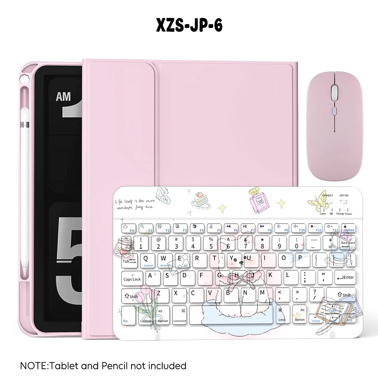 Pink Bluetooth Tastatur Maus iPad Case