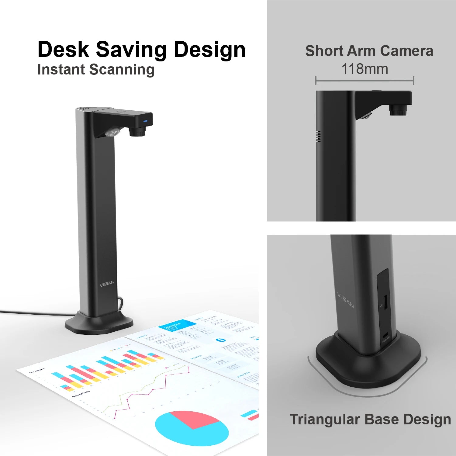 USB Dokumentenscanner A3 OCR Auto-Flatten & Deskew