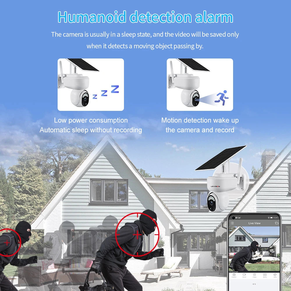 4G Solar Überwachungskamera 2K WLAN Outdoor Sicherheit