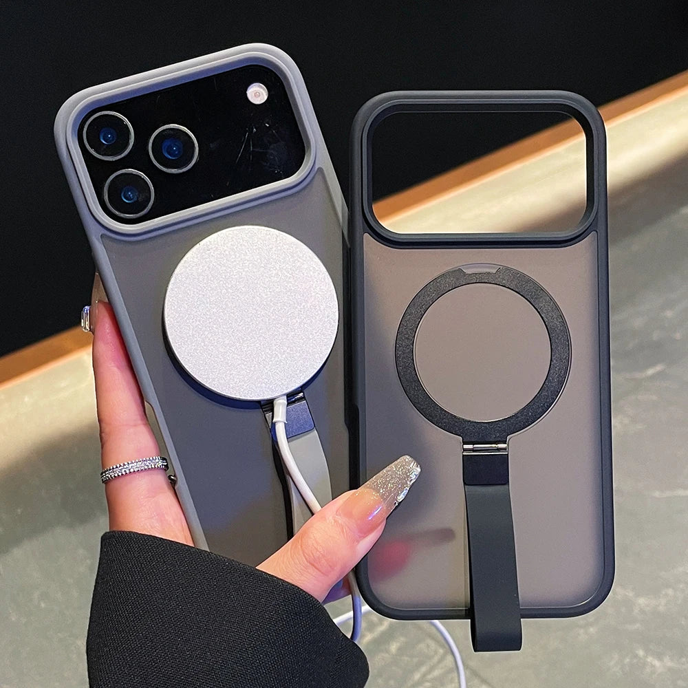 Für iPhone 17 – Magnetische Hülle mit Metallhalter