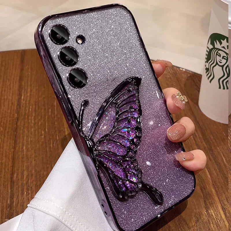 Schmetterling Glitzer Hülle für Samsung S25