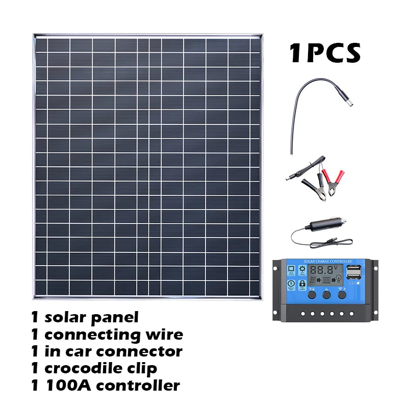 500W Solar Powerbank Kit mit 12V/18V Panel