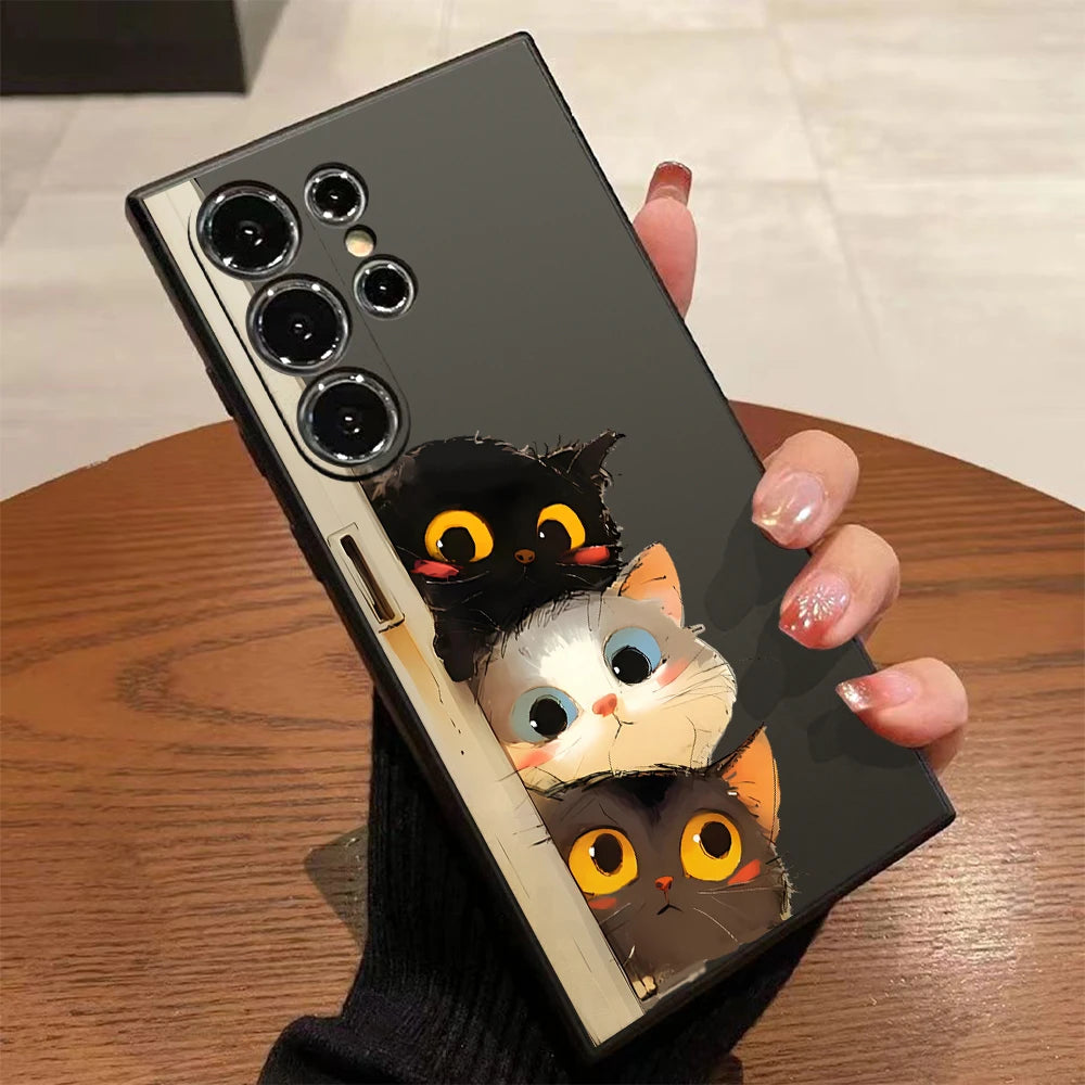 Cute cat case for Samsung Galaxy models