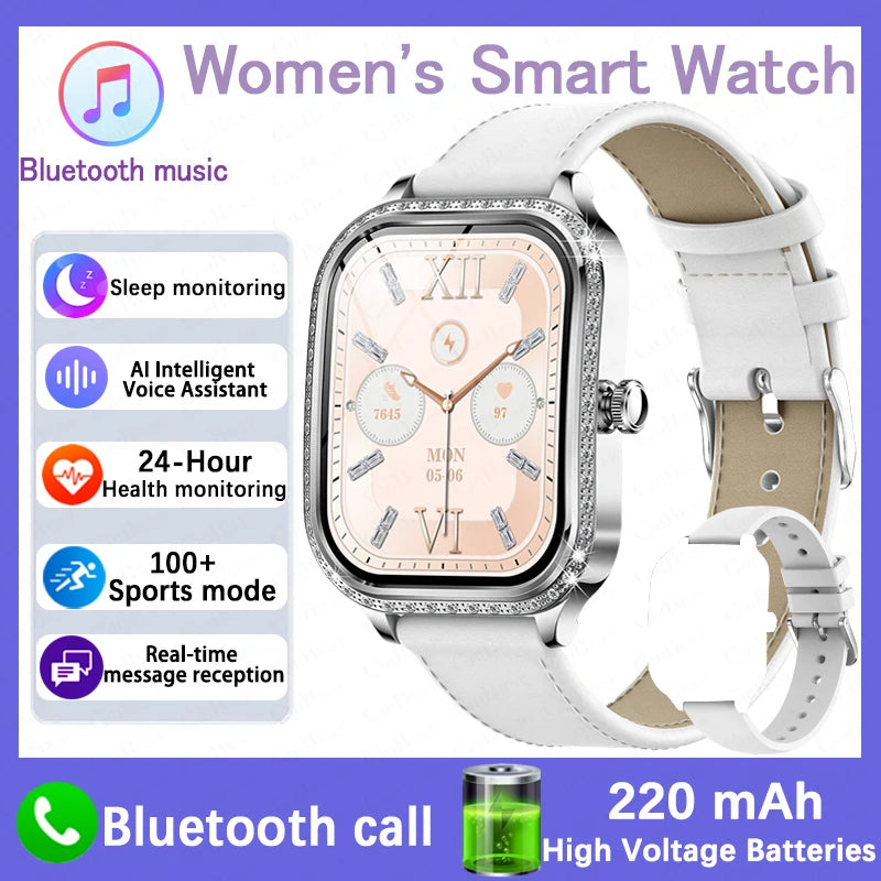 Elegant women's fitness smartwatch with call function
