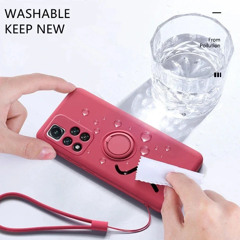 Silikonhülle mit Ring für Xiaomi & Redmi