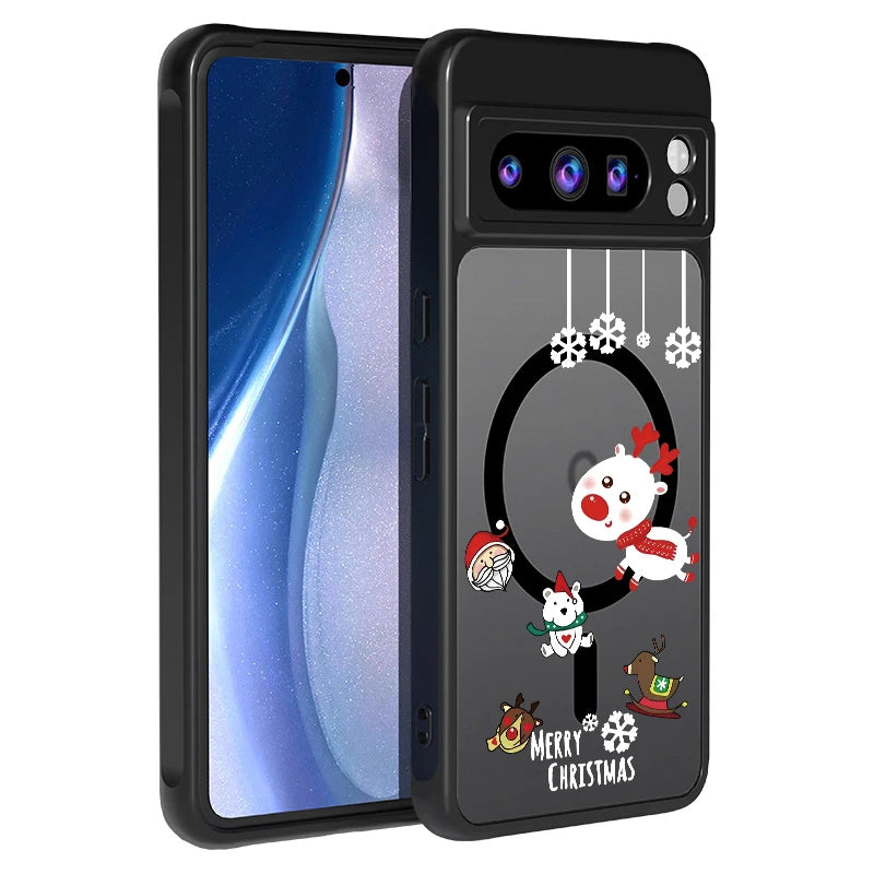 Weihnachtliche TPU-Handyhülle mit Schneemann und Tannenbaum