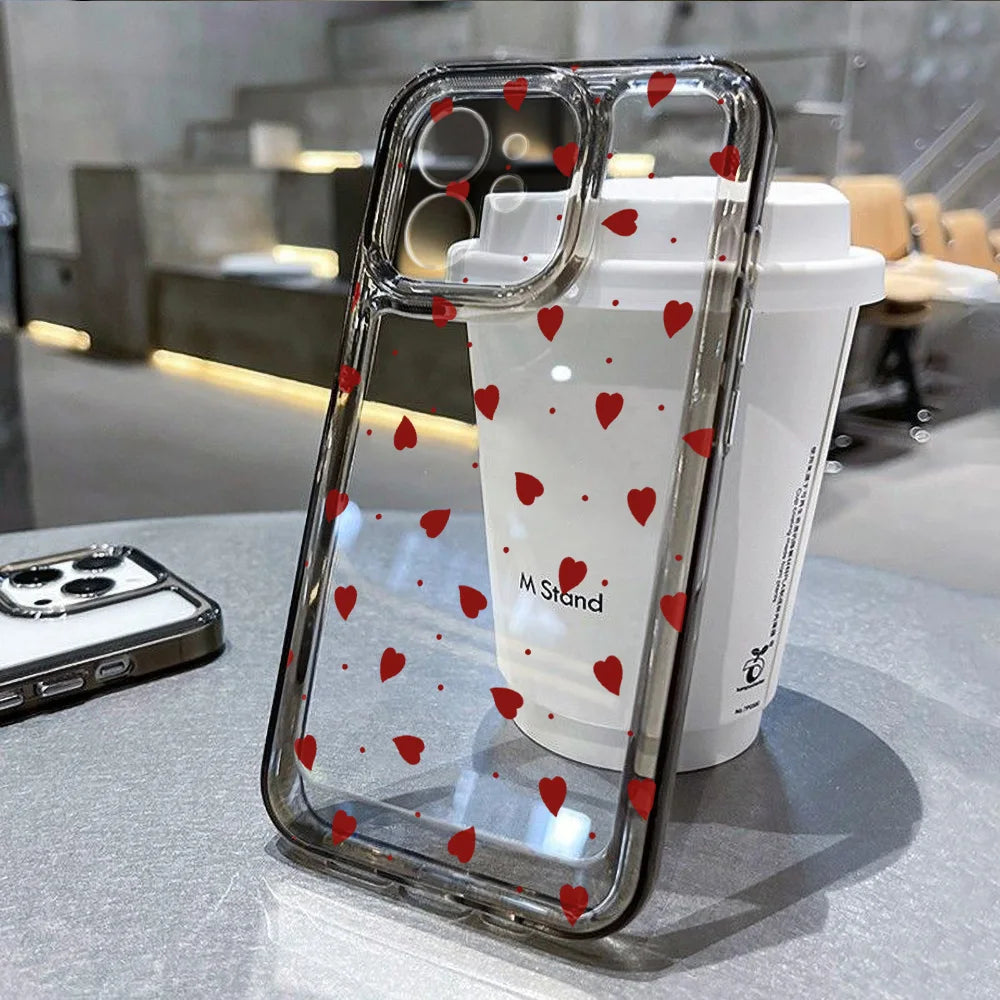 Klares Herz Design Case für iPhone 17