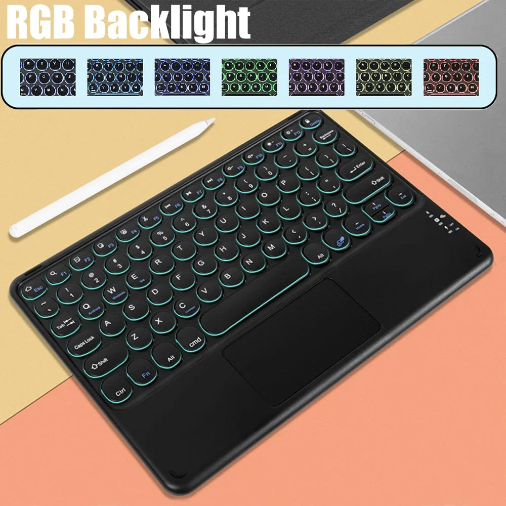 Kabellose Bluetooth-Tastatur mit Touchpad & RGB-Beleuchtung
