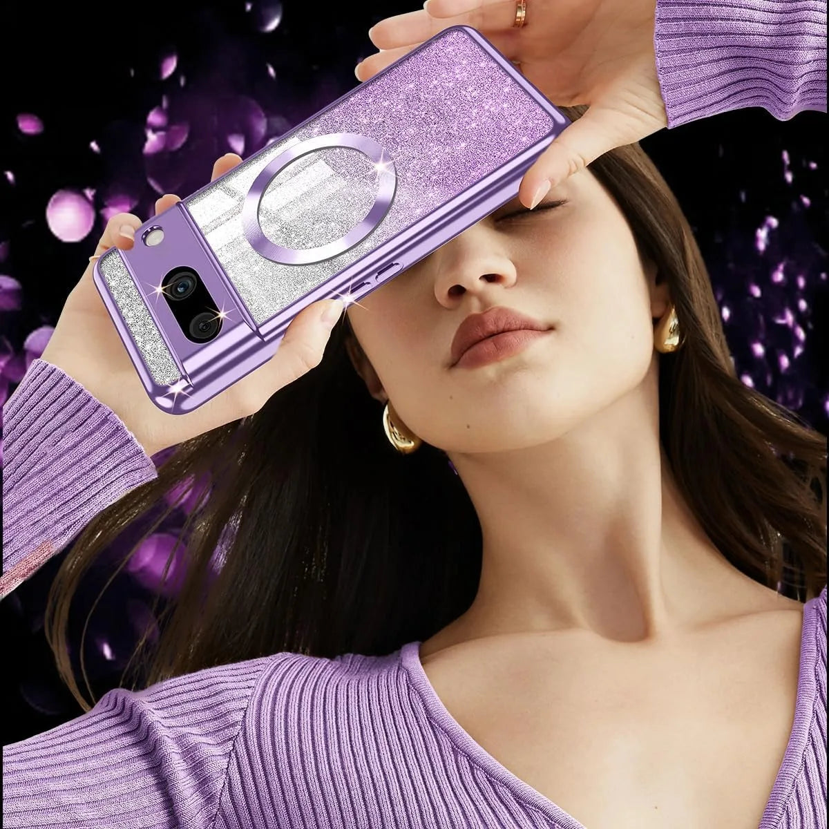 Glitzer Transparente Magsafe Hülle Pixel