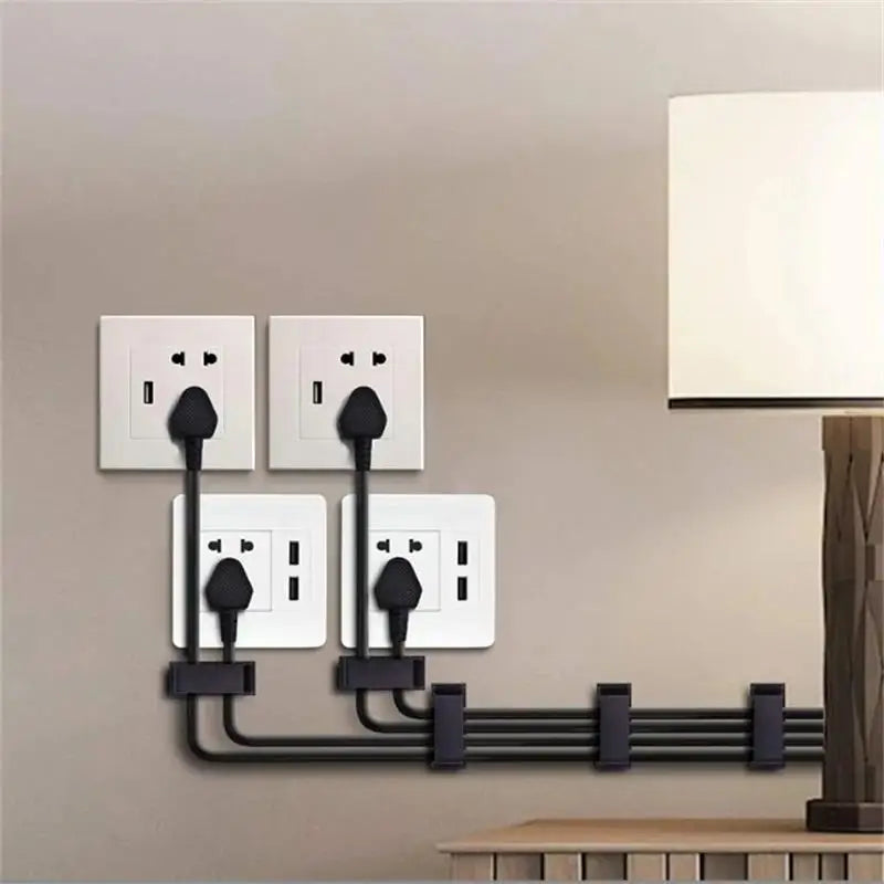 Self-adhesive cable clips for office, TV and PC