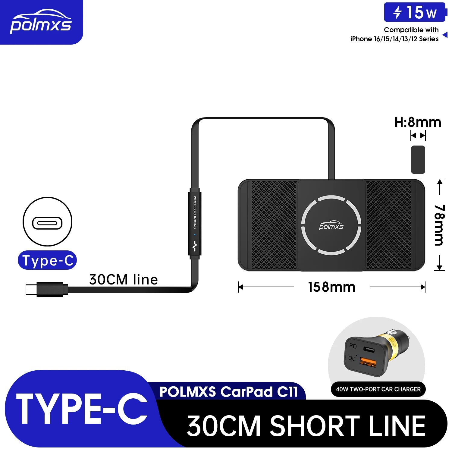 Magnetisches Wireless Auto Ladepad für iPhone
