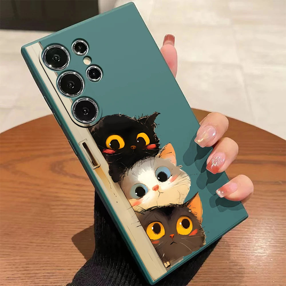 Cute cat case for Samsung Galaxy models