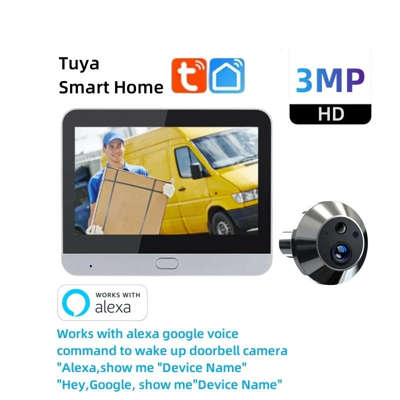 Smart Life WiFi Türspion Kamera 4.3" 3MP Bildschirm