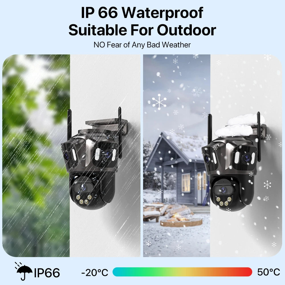 15MP 4K WLAN IP Kamera mit Drei Bildschirmen Outdoor