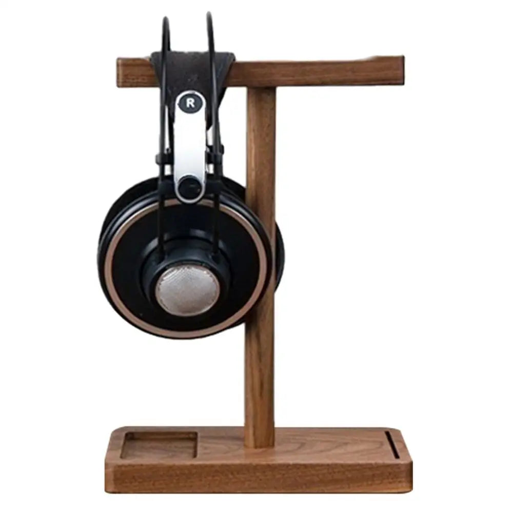 Massivholz Kopfhörerständer Walnuss für Schreibtisch