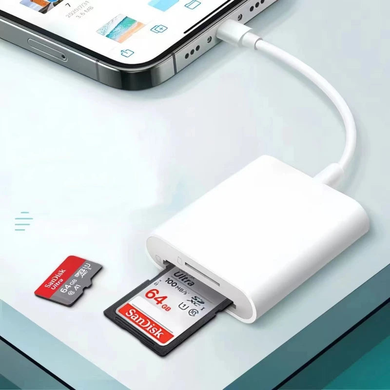 Lightning to SD/TF card reader adapter for iPhone and iPad